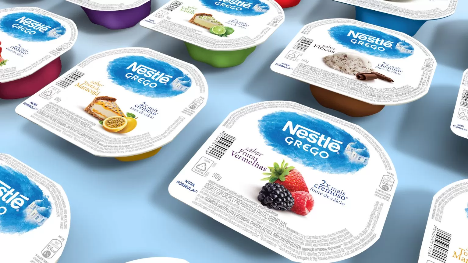 Projeto Renovação do Posicionamento Design das Embalagens Nestlé Grego - Pande